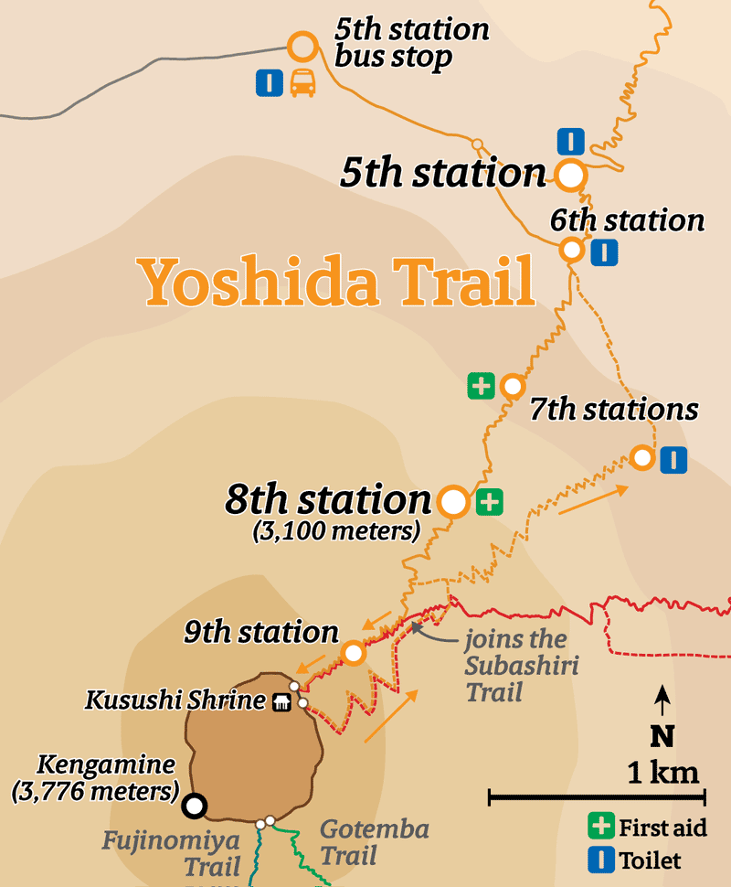 The Yoshida Trail hiking route
